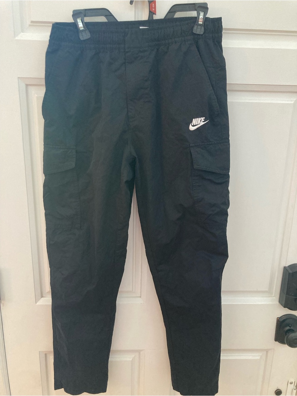 Nike Black Cargo Pants with White Swoosh